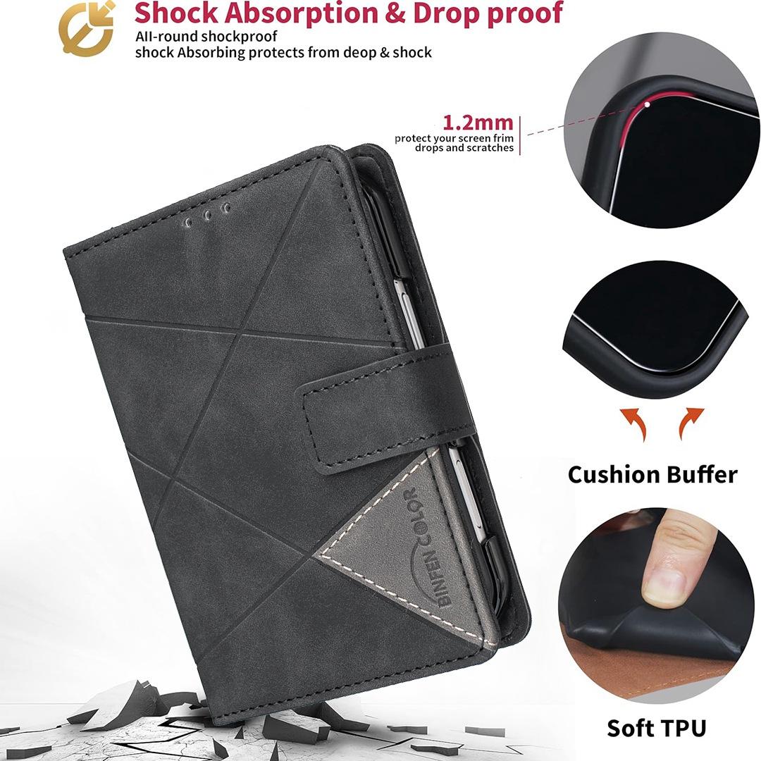 For iPhone Duo Magnetic Buckle Rhombus Texture Leather Phone Case - Black - EDA010246401F