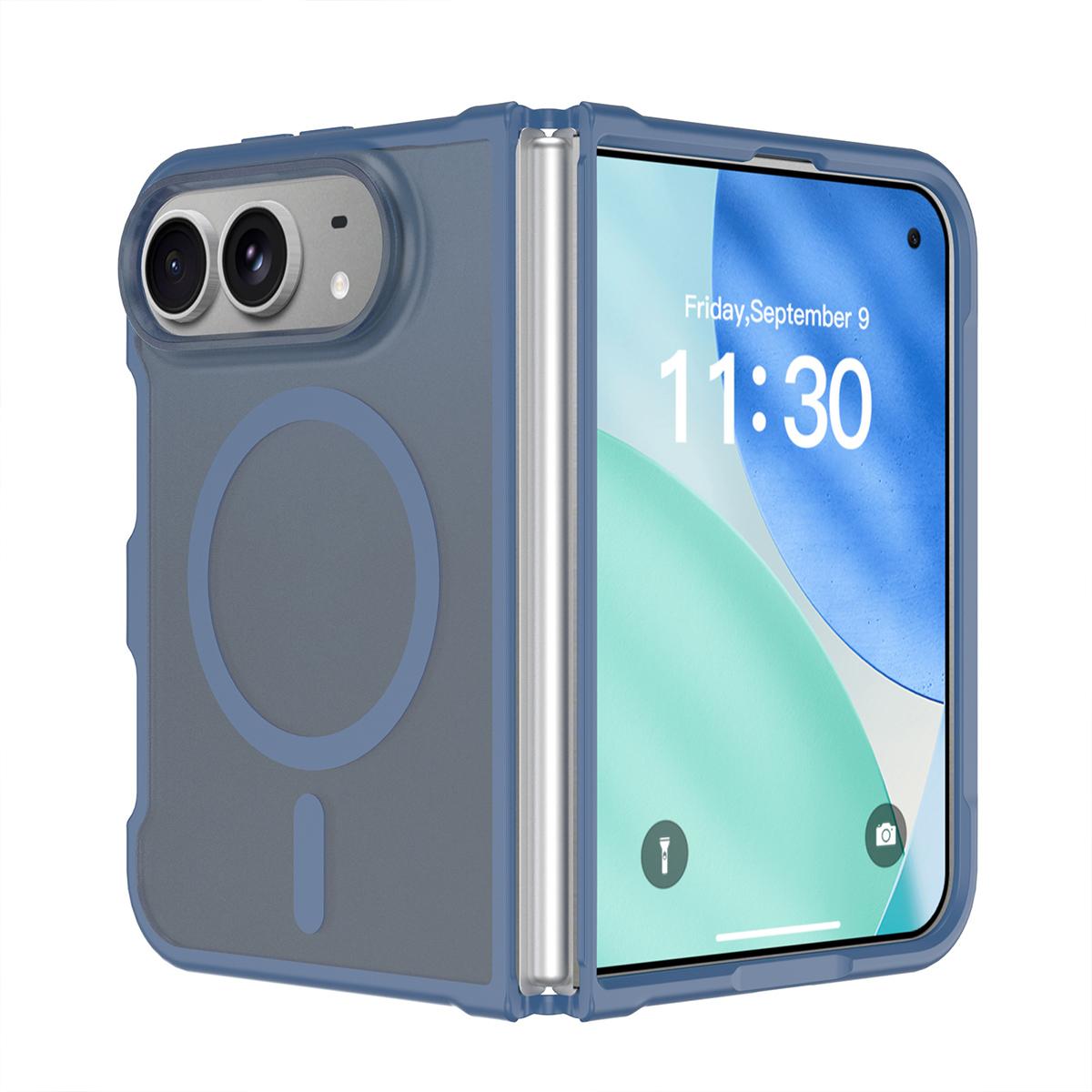 For iPhone Duo XDcase Skin Feel Frosted PC Hybrid TPU Magnetic Phone Case - Blue - EDA010248001A