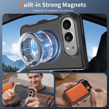 For iPhone Duo XDcase Skin Feel Frosted PC Hybrid TPU Magnetic Phone Case - Blue - EDA010248001A
