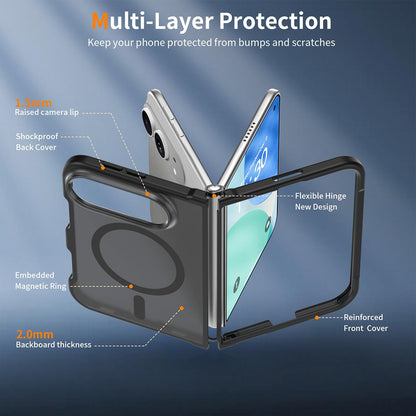 For iPhone Duo XDcase Skin Feel Frosted PC Hybrid TPU Magnetic Phone Case - Black - EDA010248001B