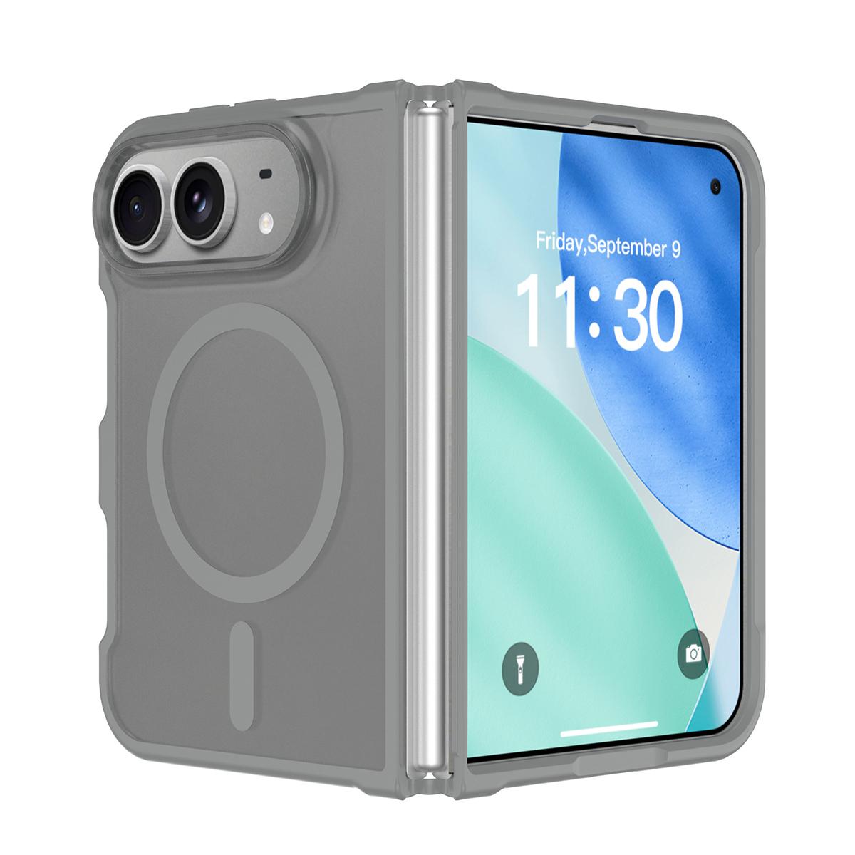 For iPhone Duo XDcase Skin Feel Frosted PC Hybrid TPU Magnetic Phone Case - Dark Grey - EDA010248001E