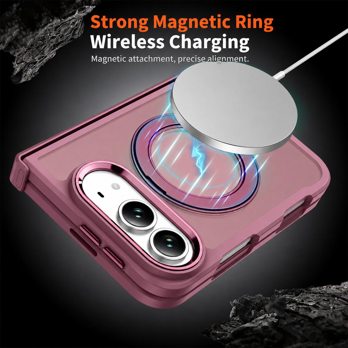 For iPhone Duo XDcase Armor-style Hinge Protection Magnetic Ring Holder Phone Case - Midnight Purple - EDA010248501B