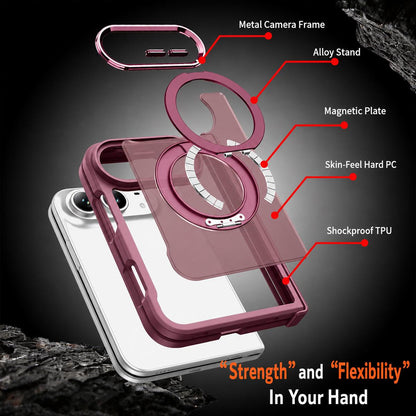 For iPhone Duo XDcase Armor-style Hinge Protection Magnetic Ring Holder Phone Case - Deep Blue - EDA010248501G