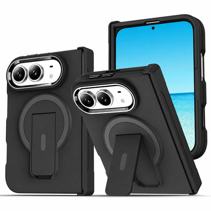 For iPhone Duo XDcase Invisible Fold Holder Magnetic Phone Case - Jazz Black - EDA010248701C