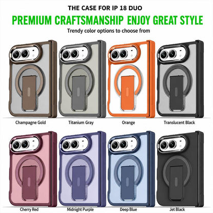 For iPhone Duo XDcase Invisible Fold Holder Magnetic Phone Case - Jazz Black - EDA010248701C