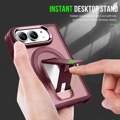 For iPhone Duo XDcase Invisible Fold Holder Magnetic Phone Case - Deep Blue - EDA010248701D