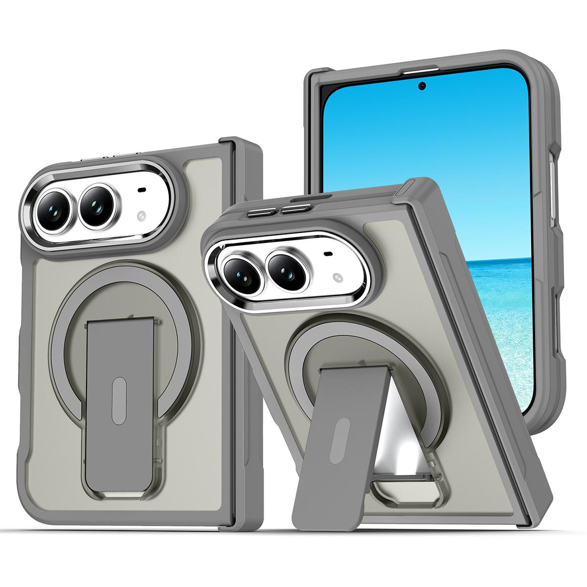 For iPhone Duo XDcase Invisible Fold Holder Magnetic Phone Case - Titanium Gray - EDA010248701E