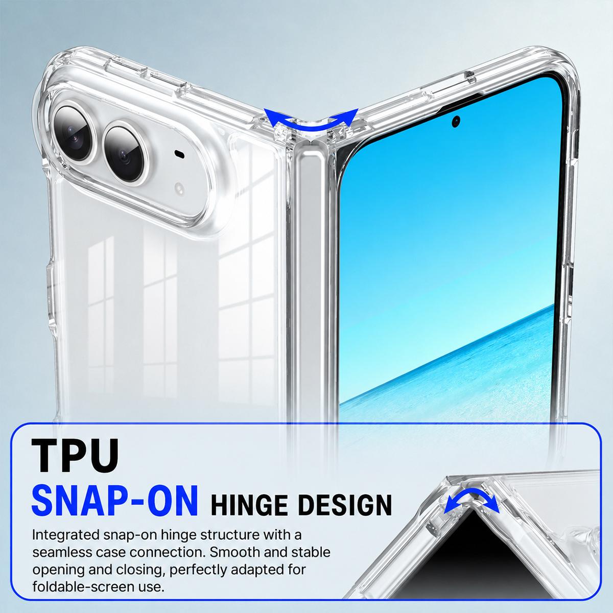 For iPhone Duo Crystal Acrylic Magnetic Integrated Hinge Phone Case - Transparent - EDA010249401A