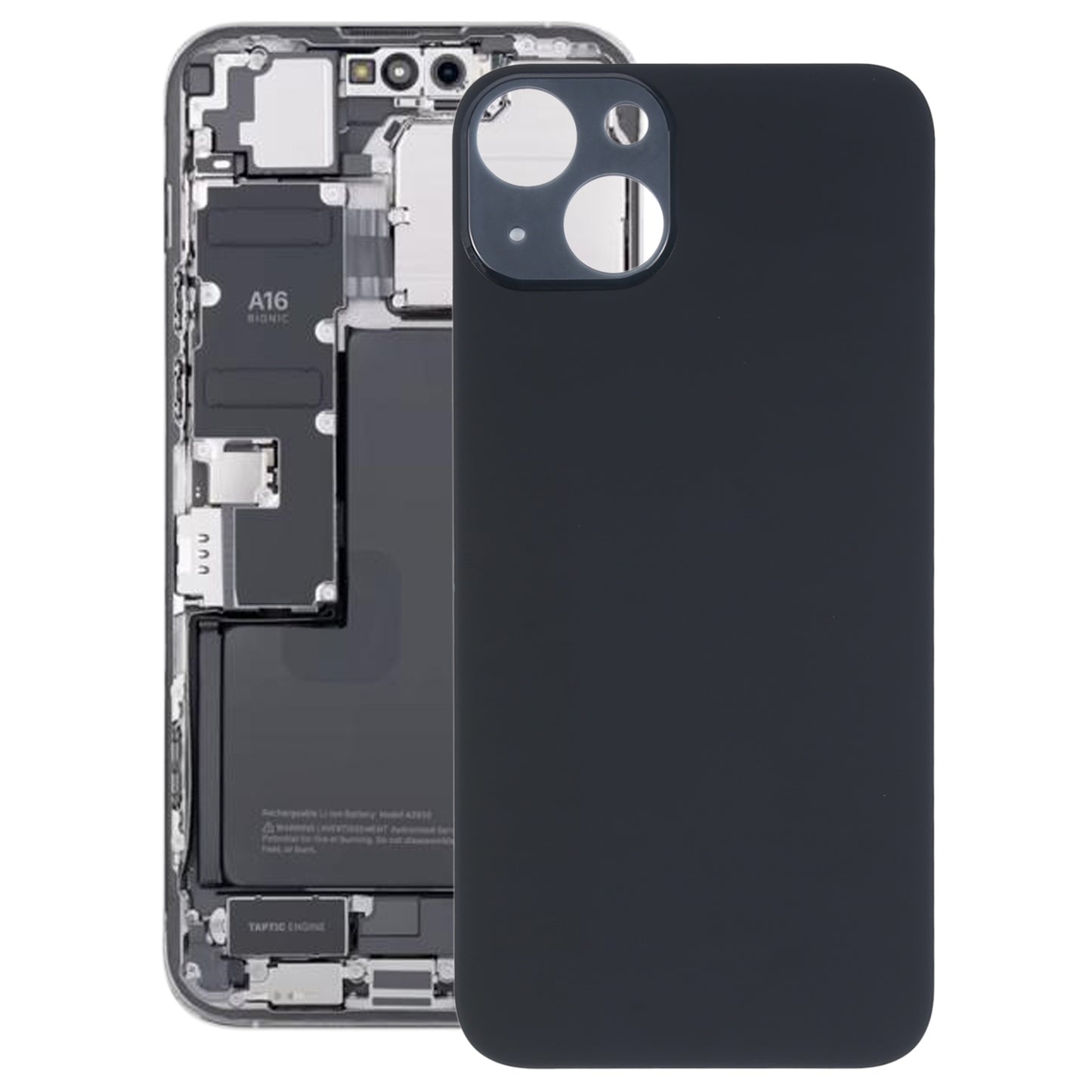 For iPhone 14 Plus Battery Back Cover(Black)