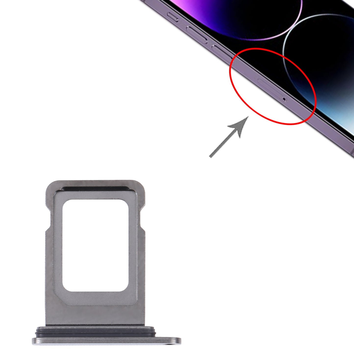 SIM+SIM Card Tray for iPhone 14 Pro (Black)