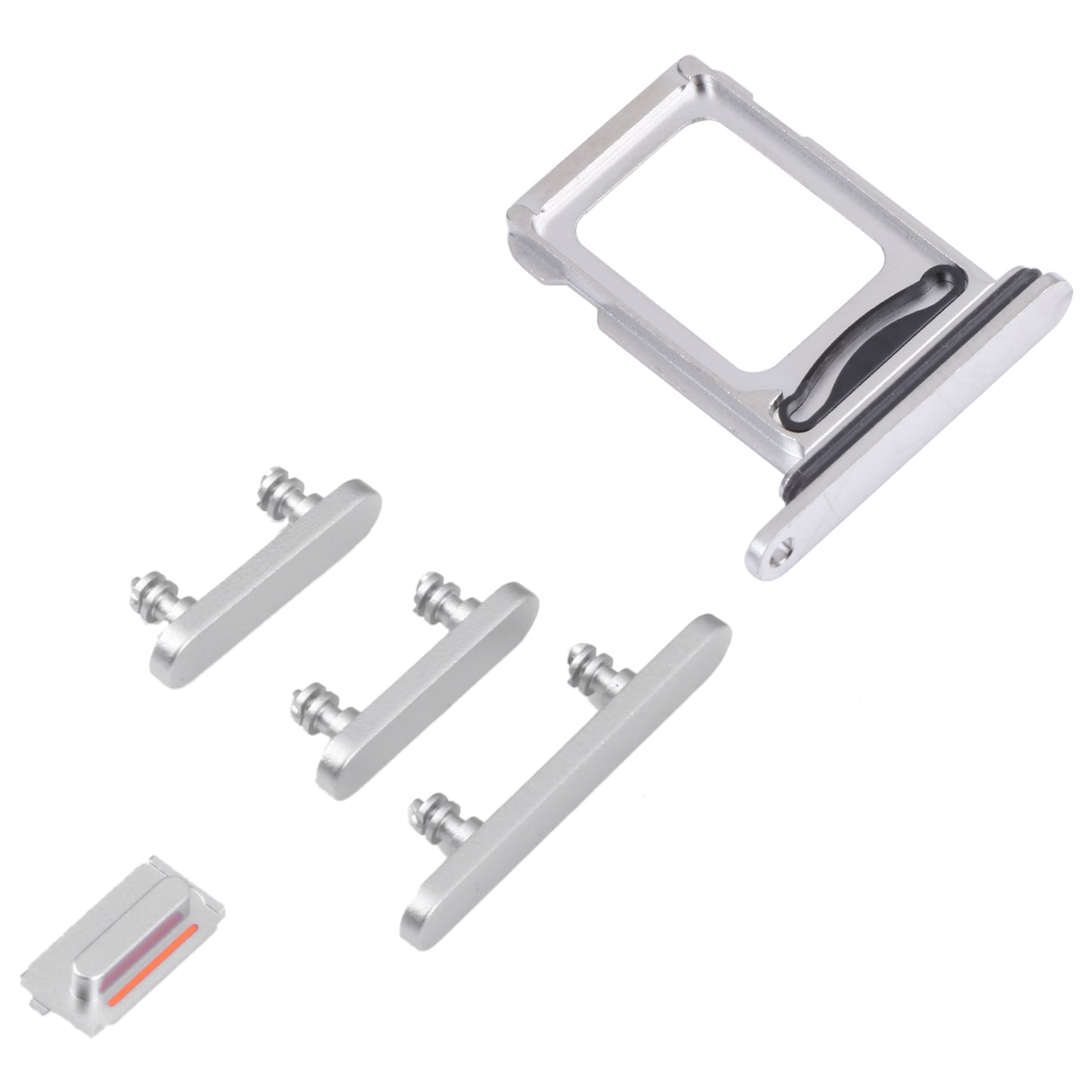 SIM Card Tray + SIM Card Tray + Side Keys for iPhone 14 Pro (Silver)