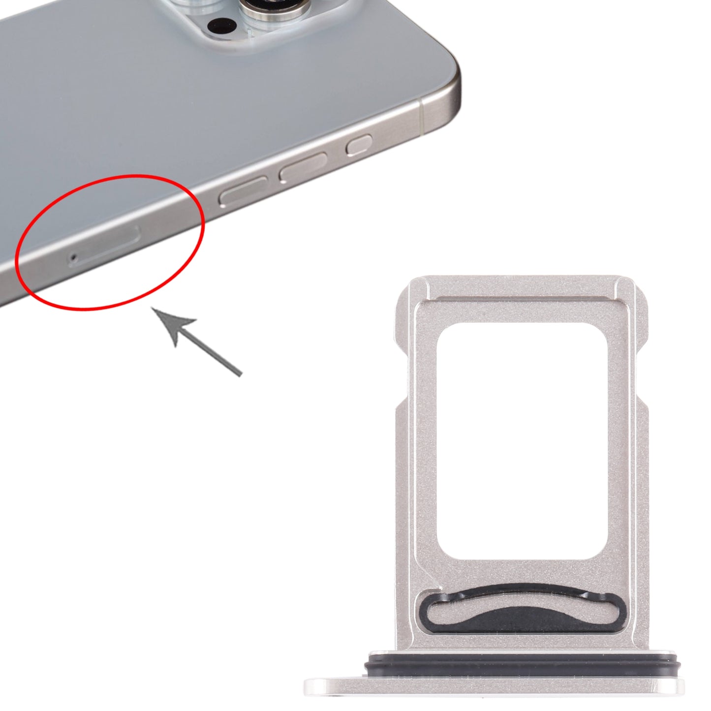 For iPhone 15 Pro Max SIM + SIM Card Tray (White)