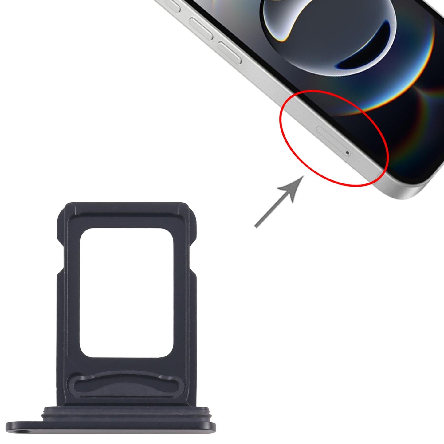 For iPhone 16e SIM + SIM Card Tray (Black)