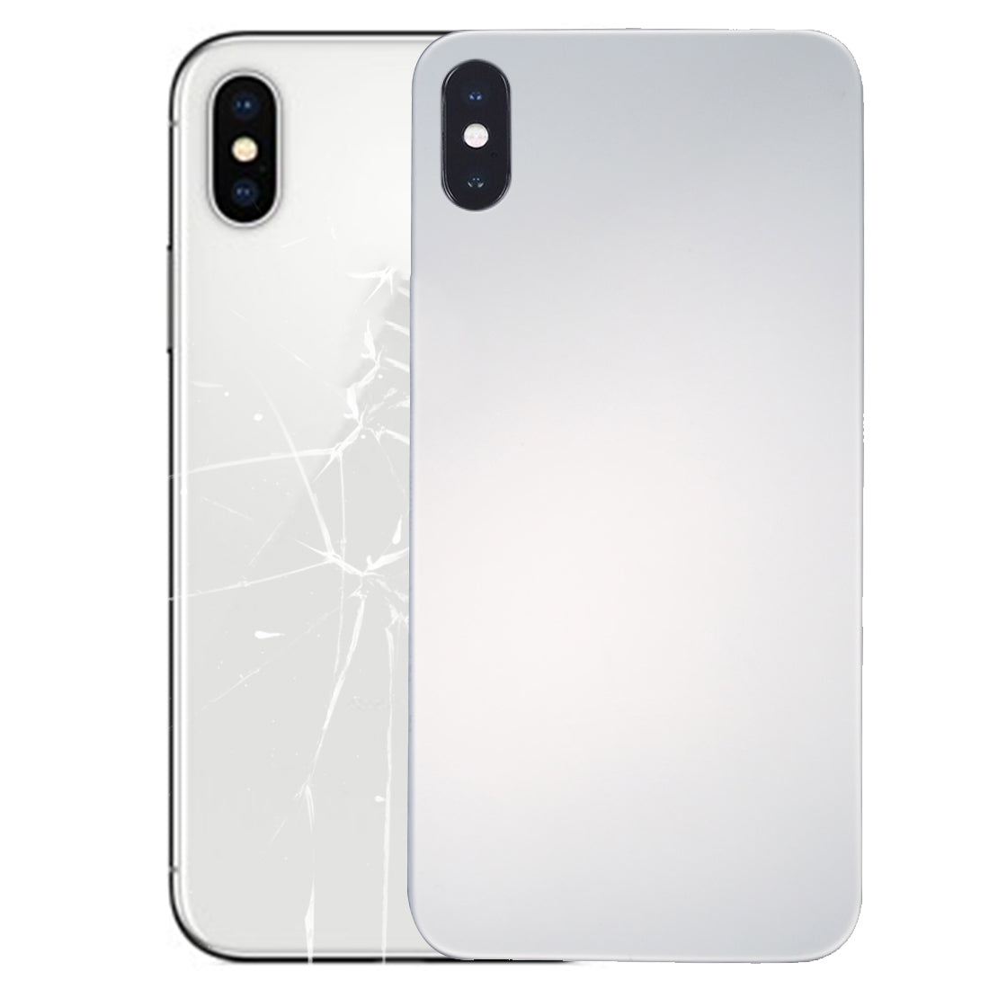 Glass Mirror Surface Battery Back Cover for iPhone X(Silver)