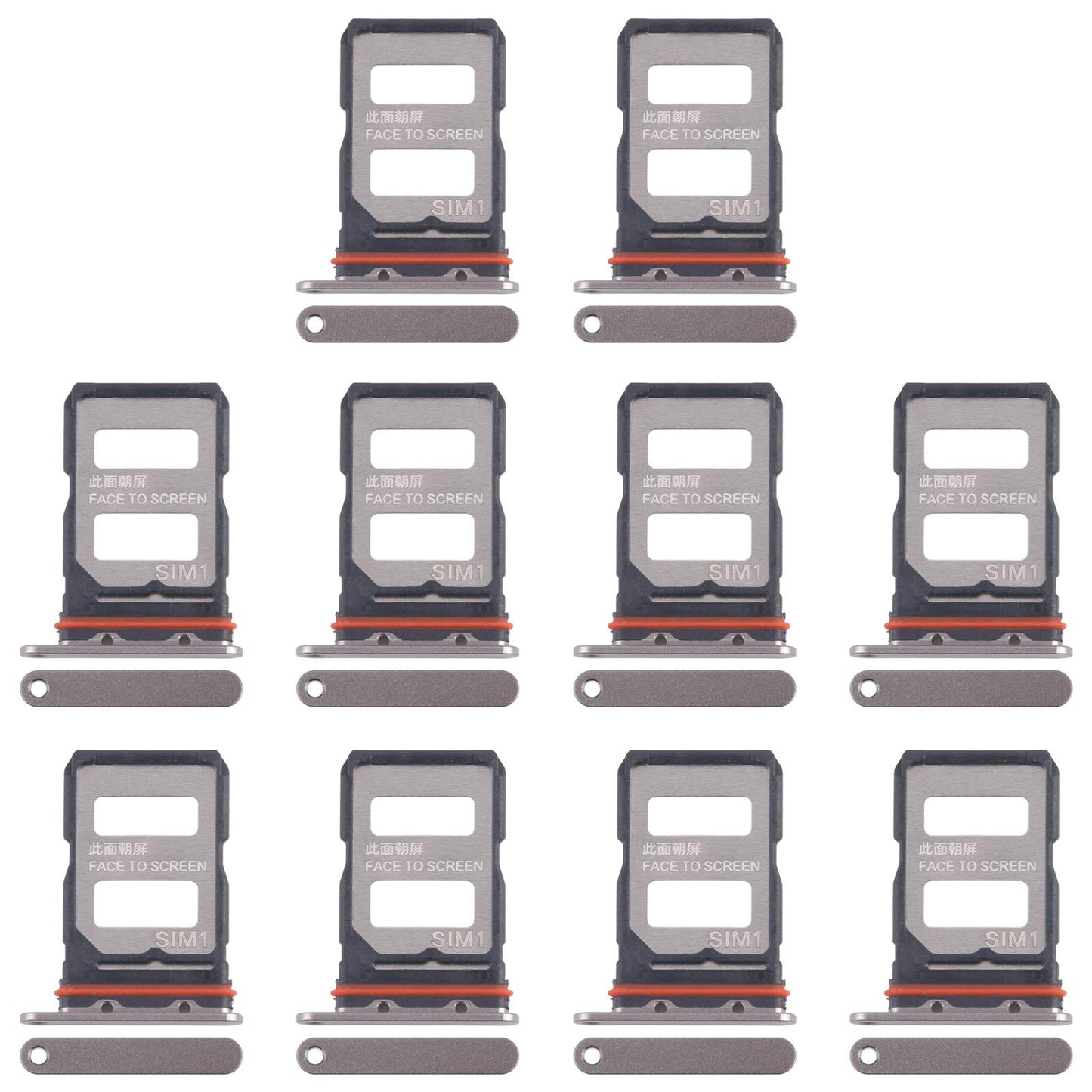 For Xiaomi 14T Pro 5G 10pcs Original SIM Card Tray + SIM Card Tray (Gold)
