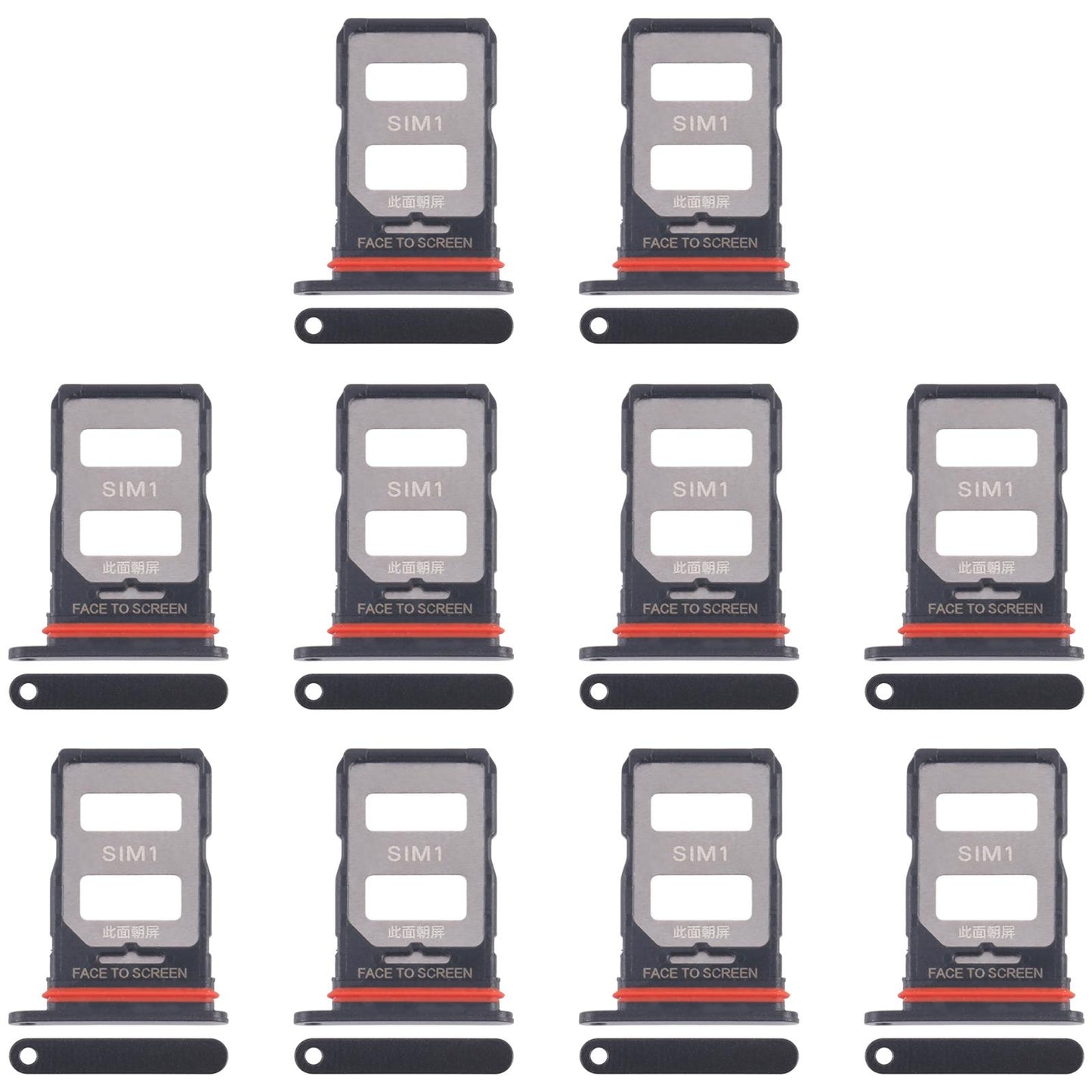 For Xiaomi 14T 5G 10pcs Original SIM Card Tray + SIM Card Tray (Black)