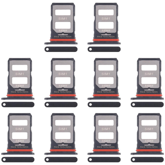 For Xiaomi 14T 5G 10pcs Original SIM Card Tray + SIM Card Tray (Black)