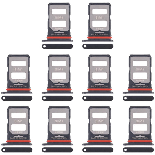 For Xiaomi 14T 5G 10pcs Original SIM Card Tray + SIM Card Tray (Black)