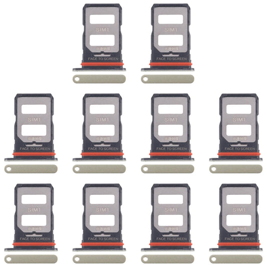 For Xiaomi 14T 5G 10pcs Original SIM Card Tray + SIM Card Tray (Green)