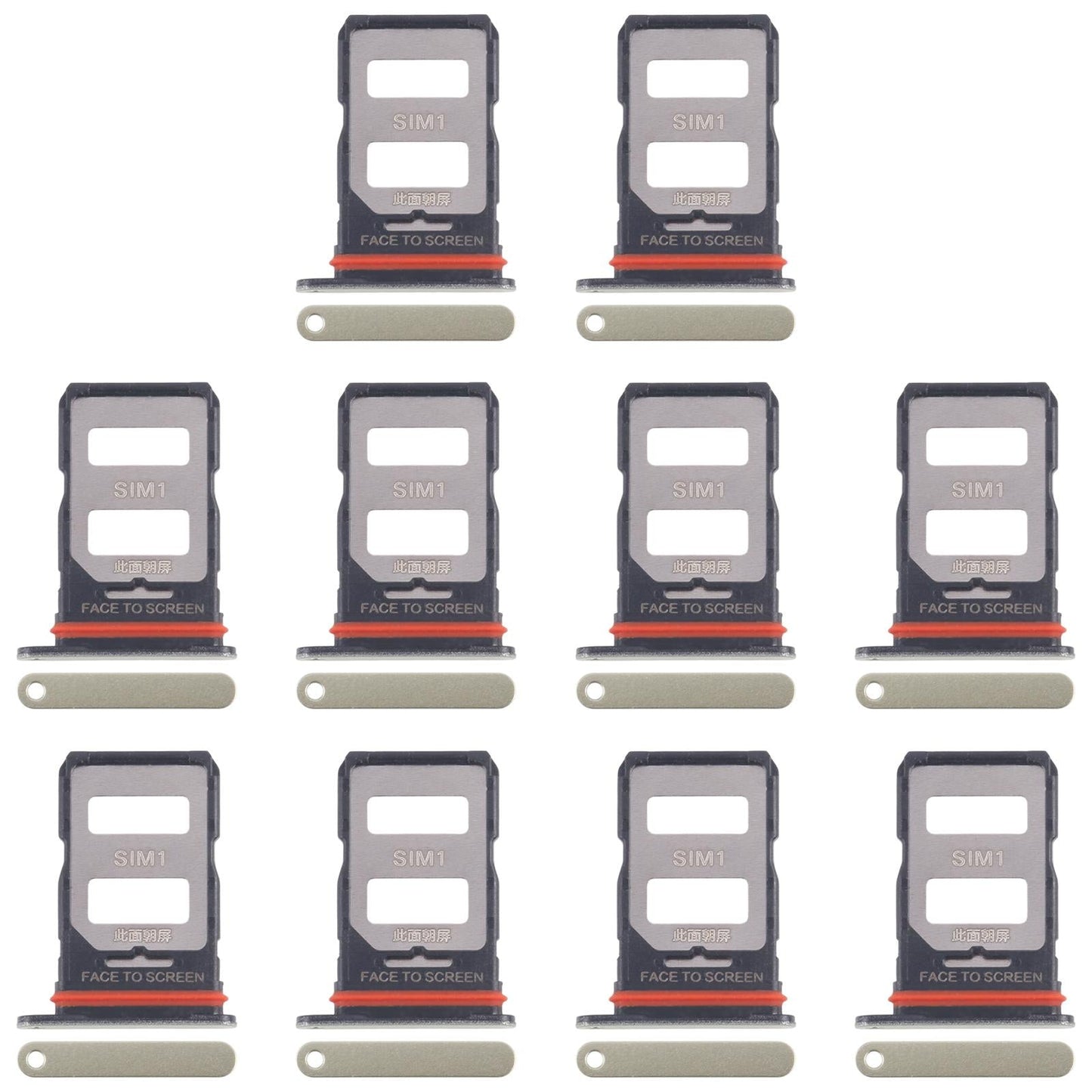 For Xiaomi 14T 5G 10pcs Original SIM Card Tray + SIM Card Tray (Green)