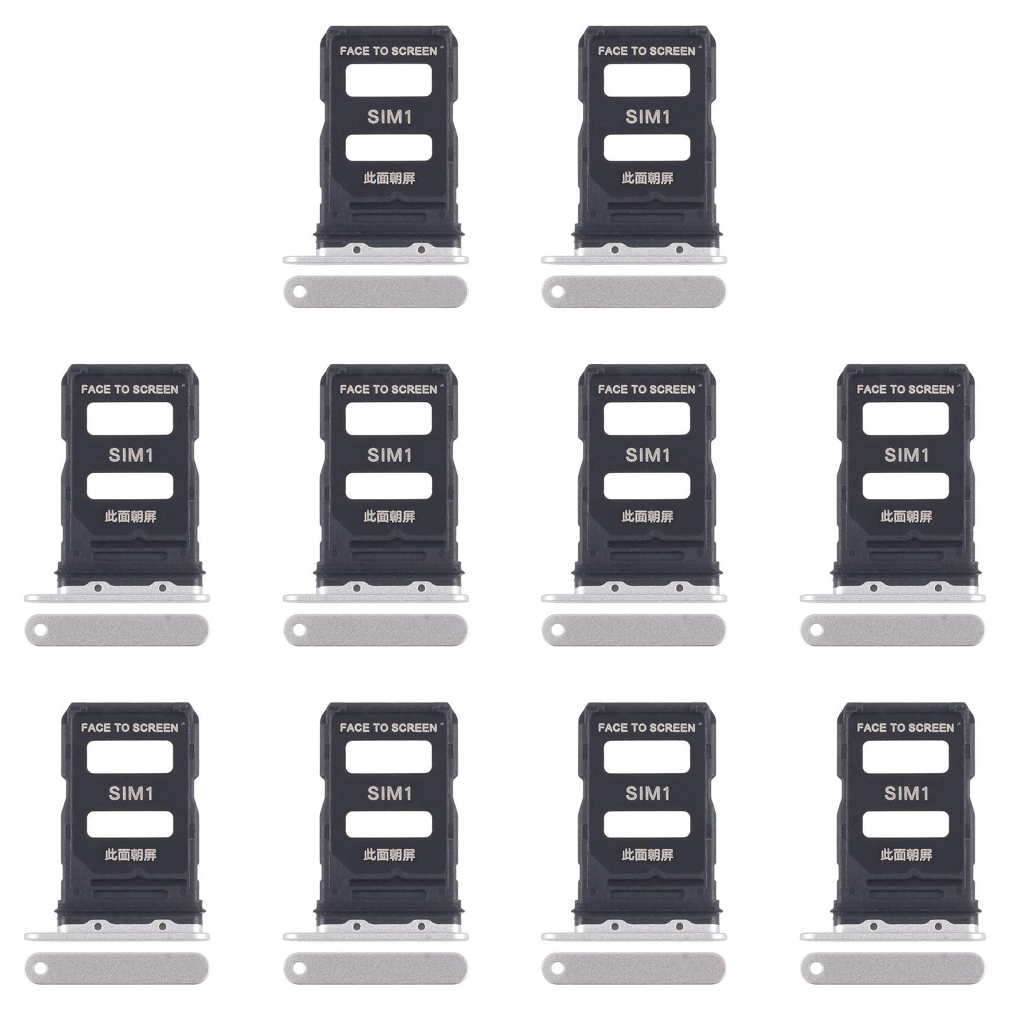 For Xiaomi 15 10pcs Original SIM Card Tray + SIM Card Tray (Gold)