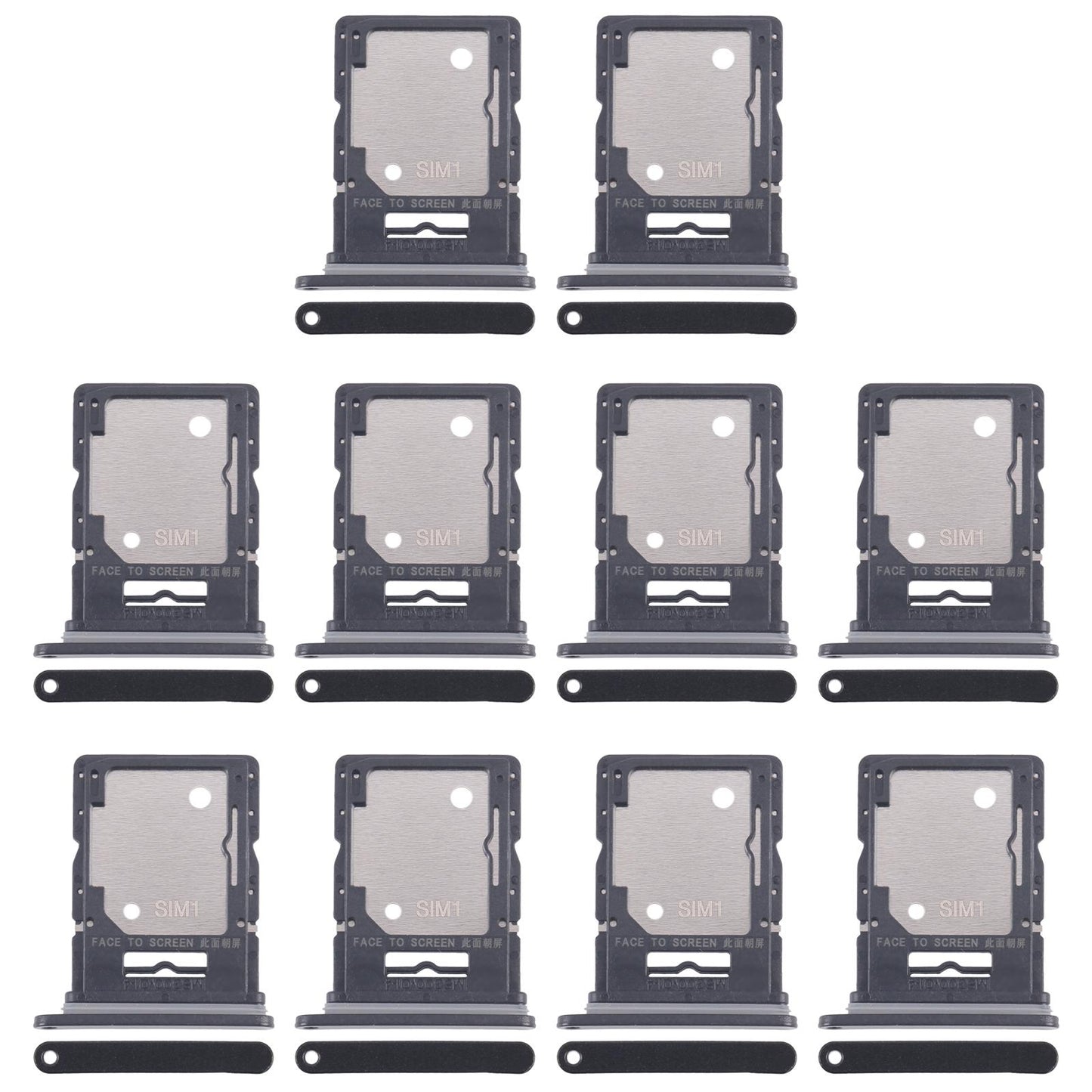 For Xiaomi Redmi Note 14 5G 10pcs Original SIM + SIM / Micro SD Card Tray (Black)