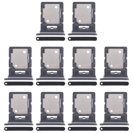 For Xiaomi Redmi Note 14 5G 10pcs Original SIM + SIM / Micro SD Card Tray (Black)