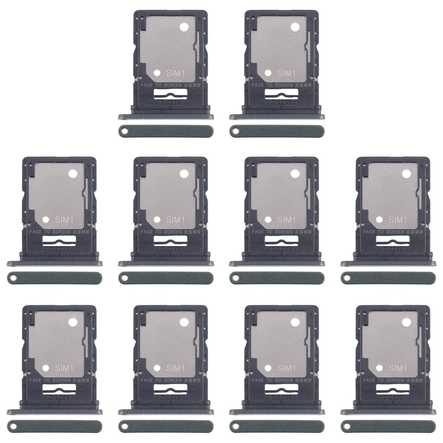 For Xiaomi Redmi Note 14 5G 10pcs Original SIM + SIM / Micro SD Card Tray (Dark Green)