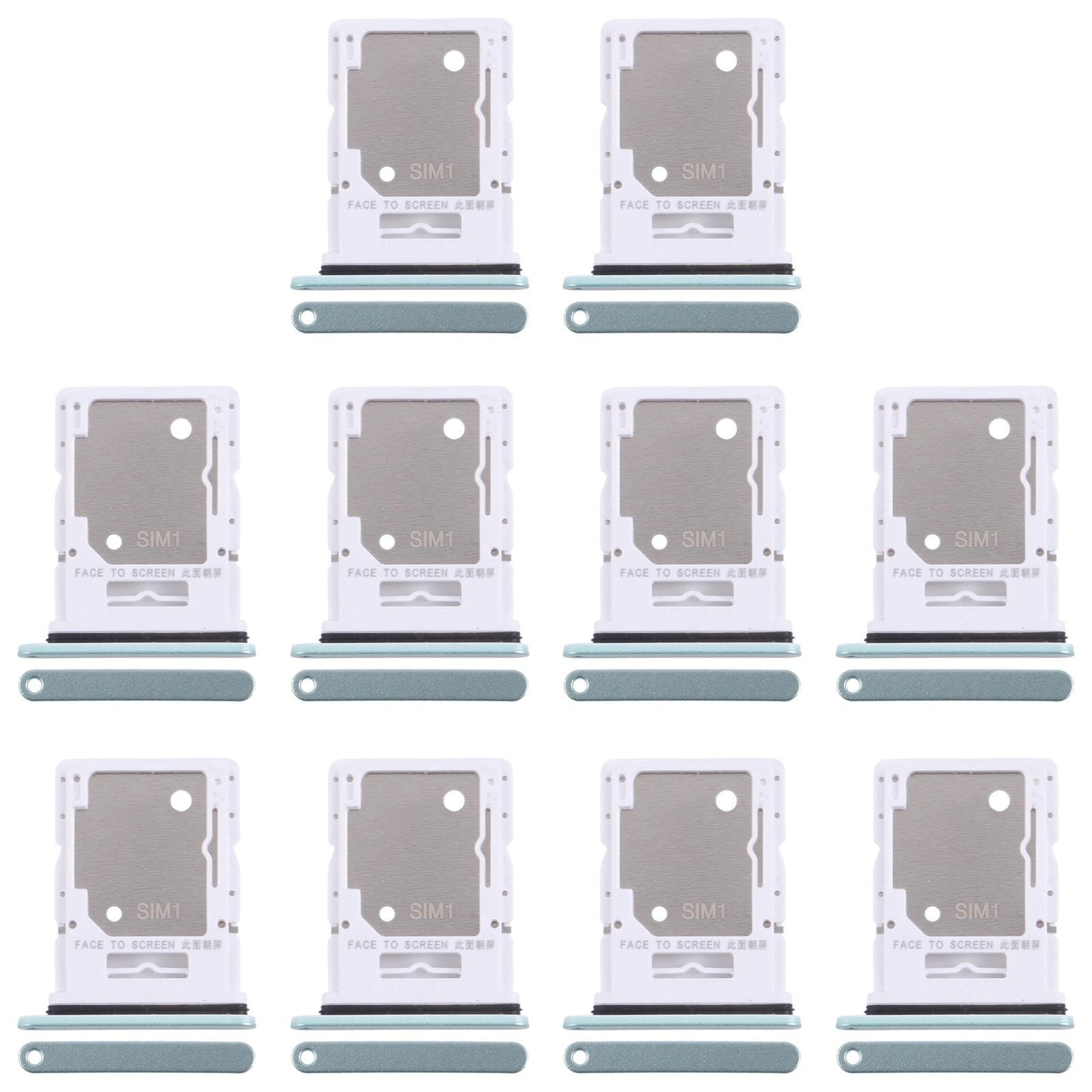 For Xiaomi Redmi Note 14 5G 10pcs Original SIM + SIM / Micro SD Card Tray (Light Green)
