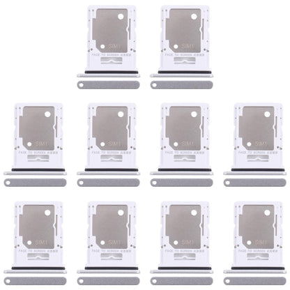For Xiaomi Redmi Note 14 5G 10pcs Original SIM + SIM / Micro SD Card Tray (Silver)