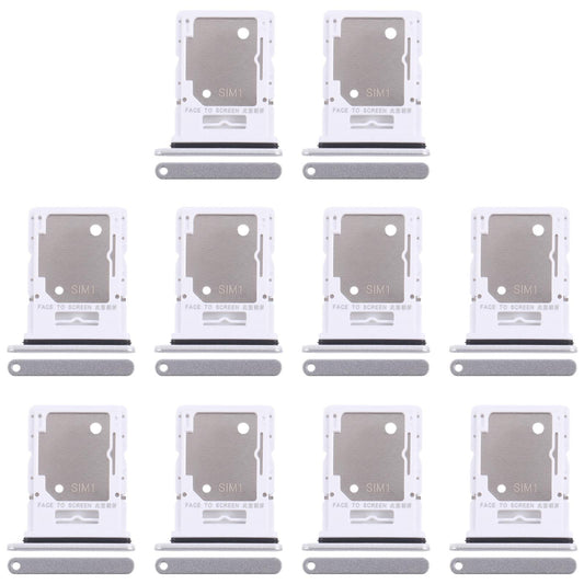 For Xiaomi Redmi Note 14 5G 10pcs Original SIM + SIM / Micro SD Card Tray (Silver)