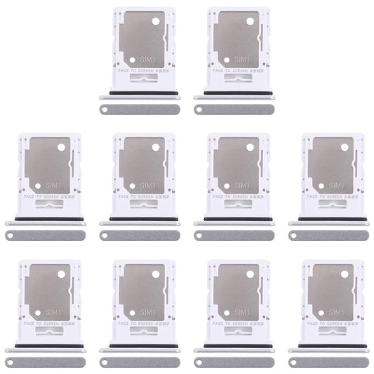 For Xiaomi Redmi Note 14 5G 10pcs Original SIM + SIM / Micro SD Card Tray (Silver)
