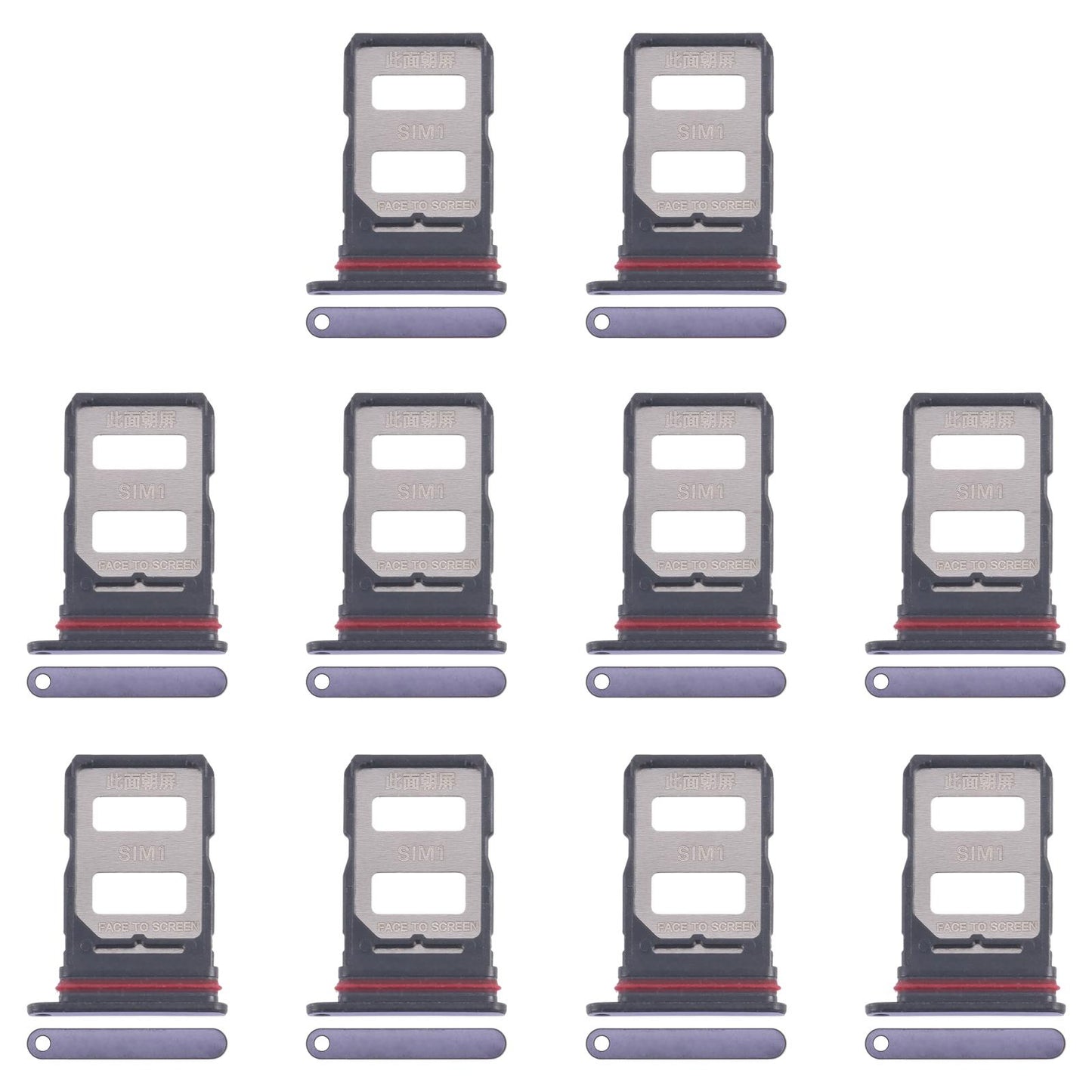 For Xiaomi Poco F7 10pcs Original SIM Card Tray + SIM Card Tray (Purple)