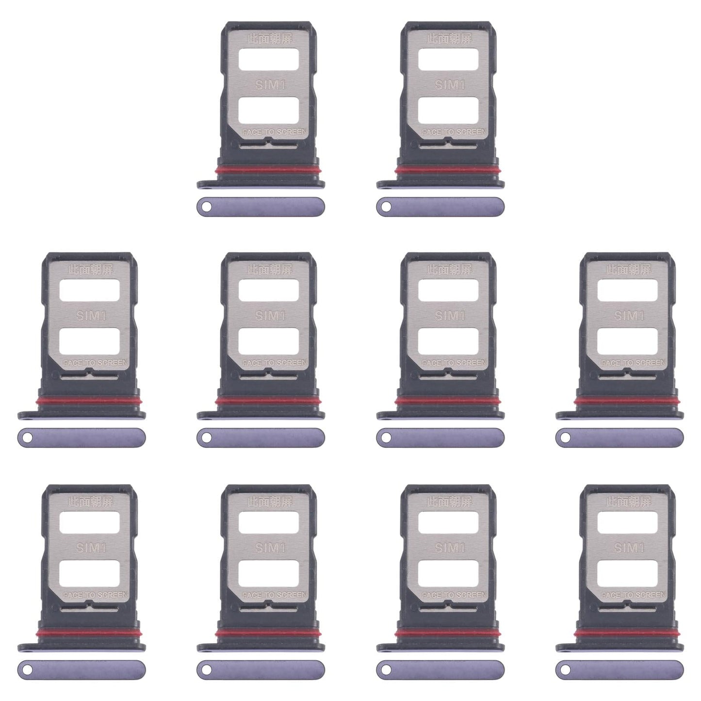 For Xiaomi Poco F7 10pcs Original SIM Card Tray + SIM Card Tray (Purple)