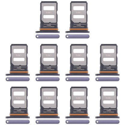 For Xiaomi Redmi Note 14 Pro+ 5G 10pcs Original SIM Card Tray + SIM Card Tray (Purple)