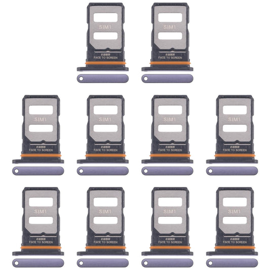 For Xiaomi Redmi Note 14 Pro+ 5G 10pcs Original SIM Card Tray + SIM Card Tray (Purple)