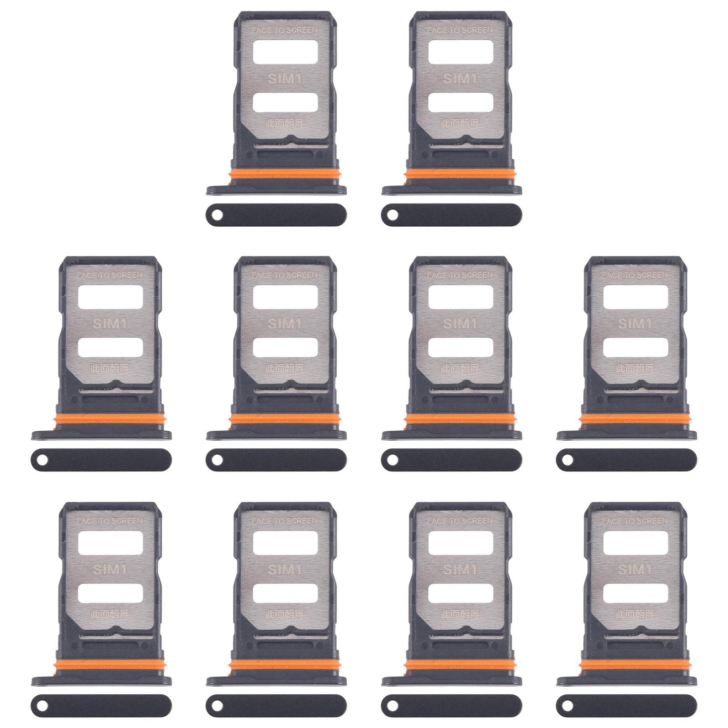 For Xiaomi Redmi Turbo 4 10pcs Original SIM Card Tray + SIM Card Tray (Black)