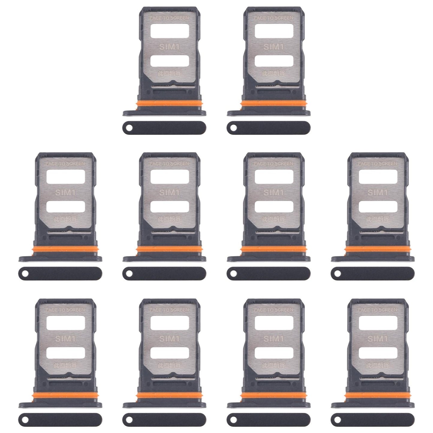 For Xiaomi Redmi Turbo 4 10pcs Original SIM Card Tray + SIM Card Tray (Black)