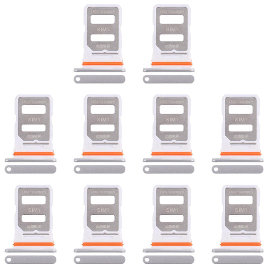 For Xiaomi Redmi Turbo 4 10pcs Original SIM Card Tray + SIM Card Tray (Silver)