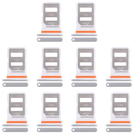 For Xiaomi Redmi Turbo 4 10pcs Original SIM Card Tray + SIM Card Tray (Silver)