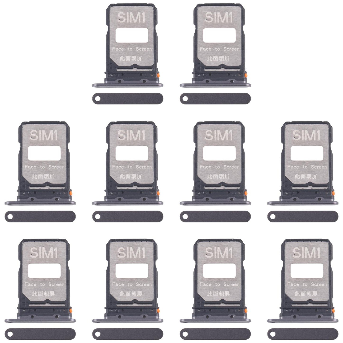 For Xiaomi Poco F7 Pro 10pcs Original SIM Card Tray + SIM Card Tray (Black)