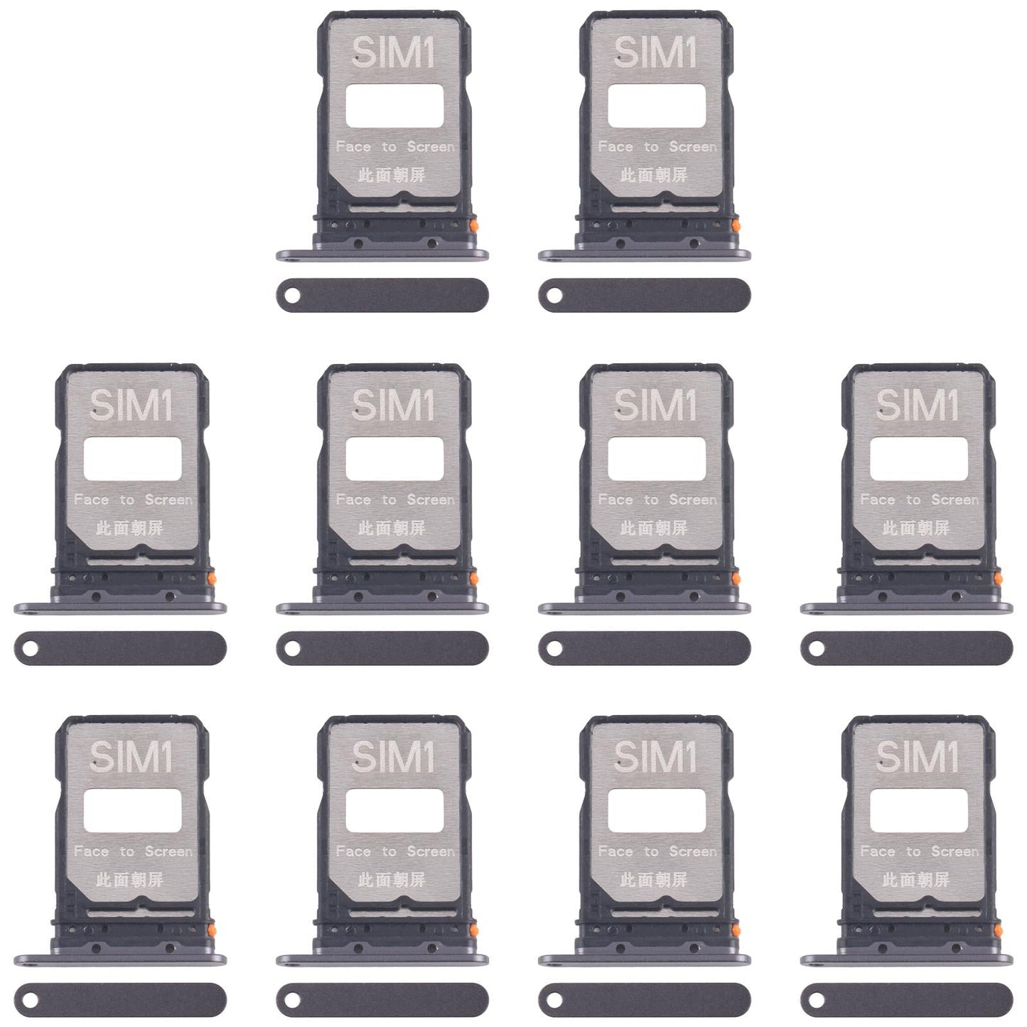 For Xiaomi Poco F7 Pro 10pcs Original SIM Card Tray + SIM Card Tray (Black)