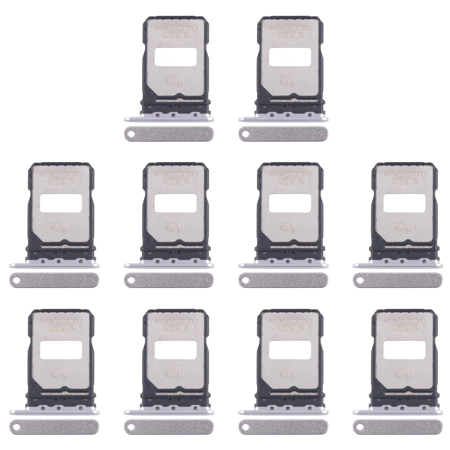 For Xiaomi Poco F7 Ultra 10pcs Original SIM Card Tray + SIM Card Tray (Silver)