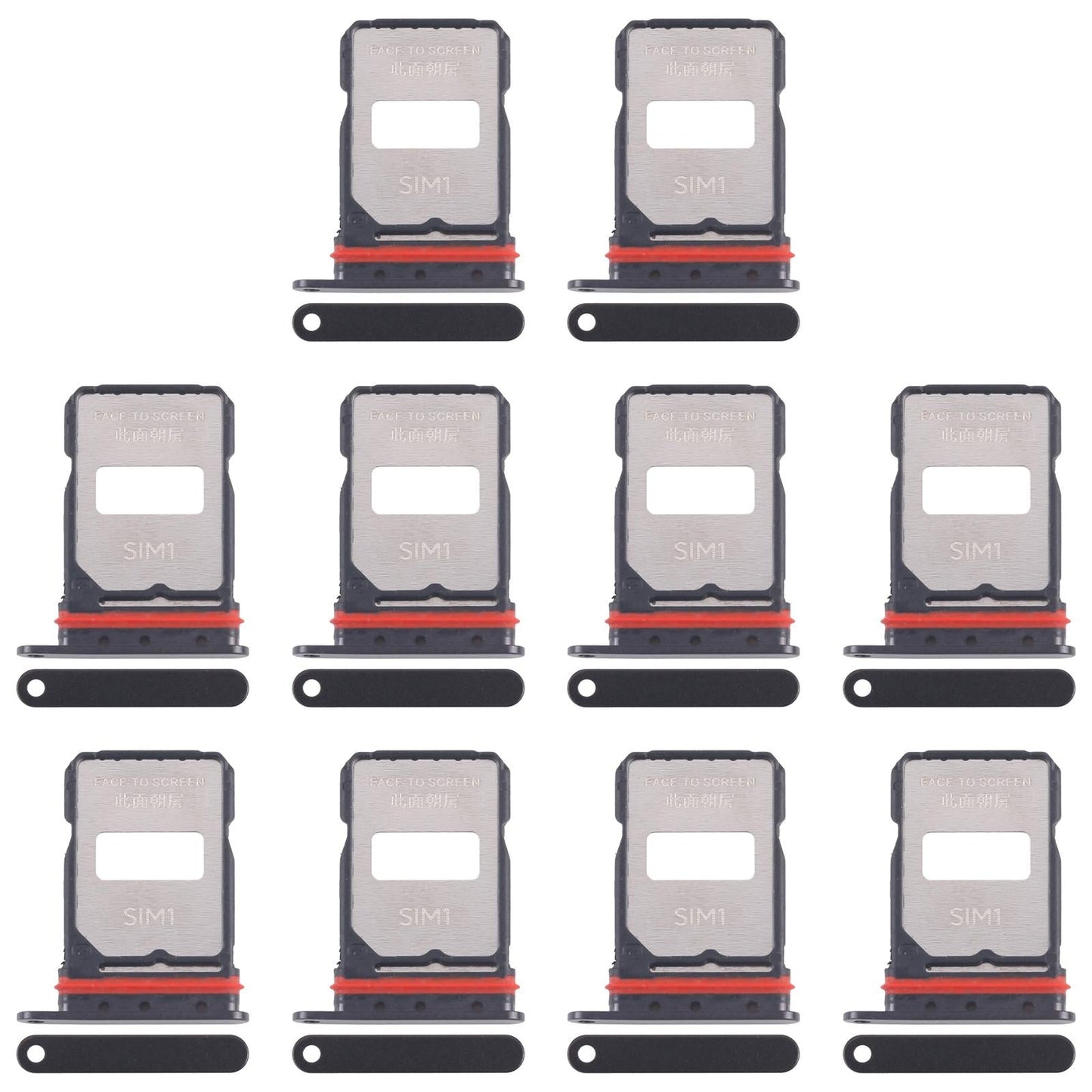 For Xiaomi Redmi K80 Pro 10pcs Original SIM Card Tray + SIM Card Tray (Frosted Black)