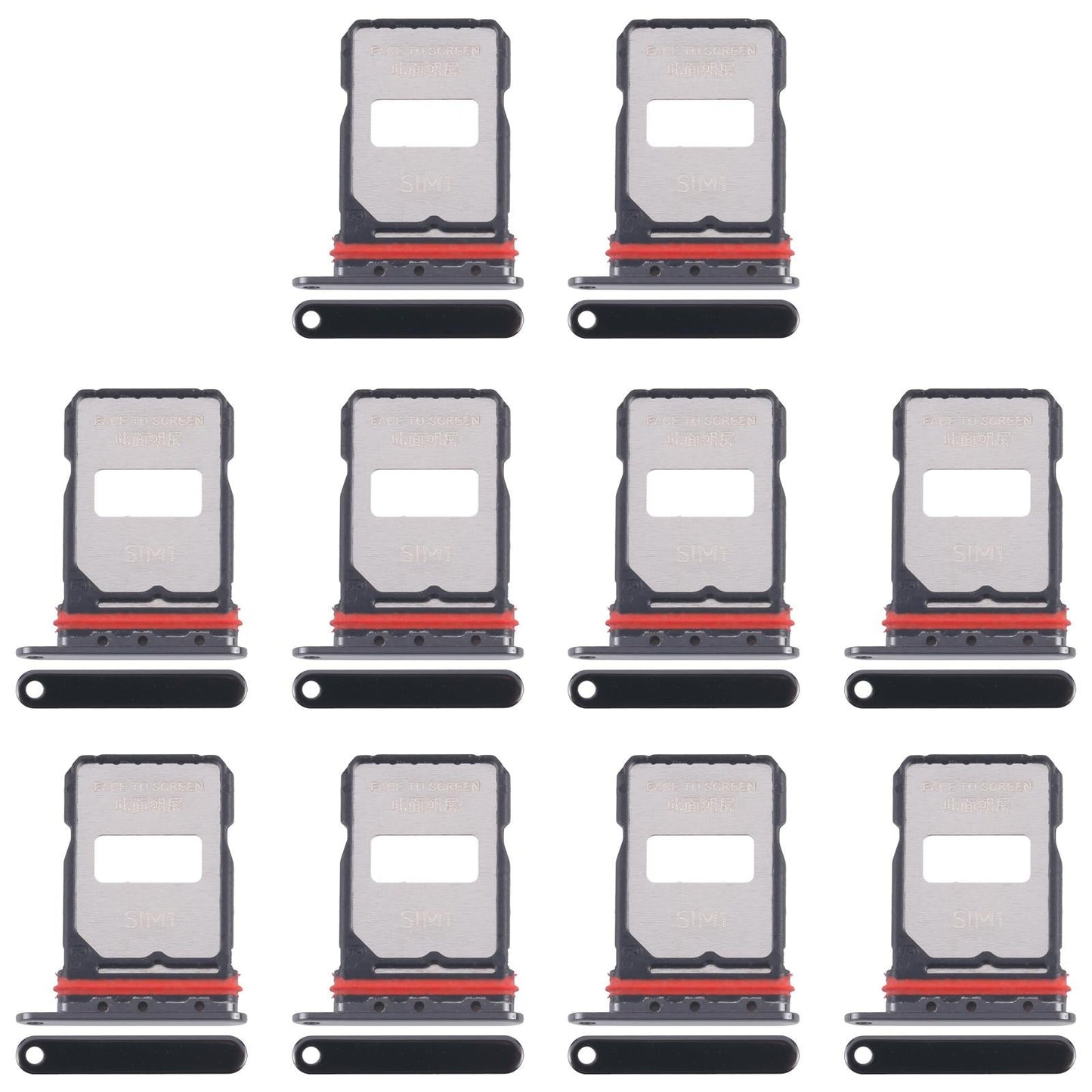For Xiaomi Redmi K80 Pro 10pcs Original SIM Card Tray + SIM Card Tray (Jet Black)