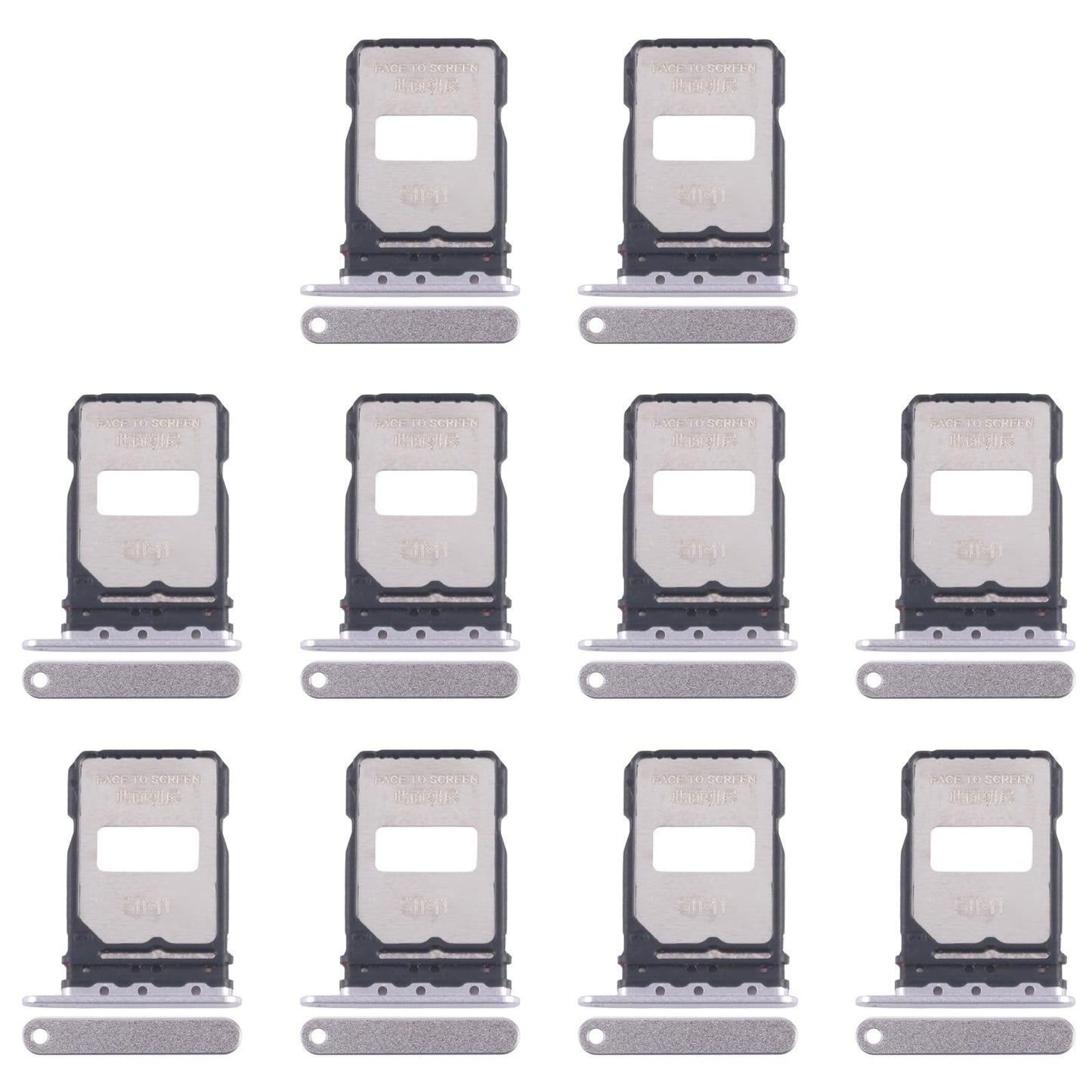 For Xiaomi Redmi K80 Pro 10pcs Original SIM Card Tray + SIM Card Tray (Silver)