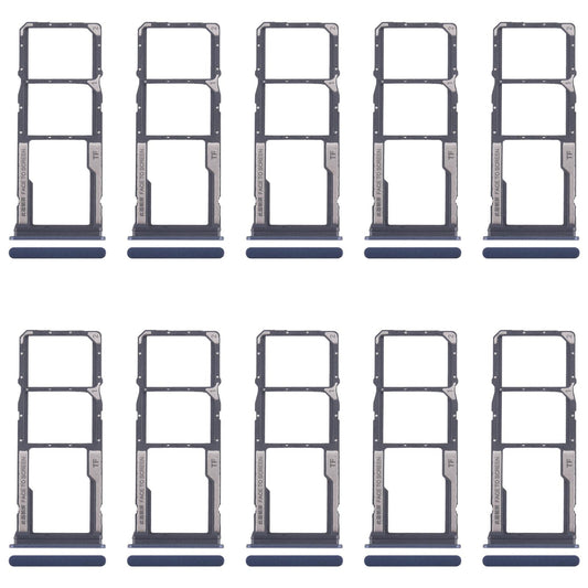 For Xiaomi Redmi 14C 4G 10pcs Original SIM Card Tray + SIM Card Tray + Micro SD Card Tray (Blue)