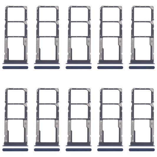 For Xiaomi Redmi 14C 4G 10pcs Original SIM Card Tray + SIM Card Tray + Micro SD Card Tray (Blue)