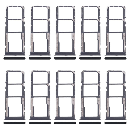 For Xiaomi Redmi 14R 5G 10pcs Original SIM Card Tray + SIM Card Tray + Micro SD Card Tray (Black)