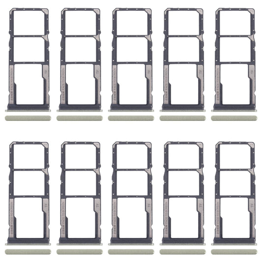 For Xiaomi Redmi 14R 5G 10pcs Original SIM Card Tray + SIM Card Tray + Micro SD Card Tray (Green)